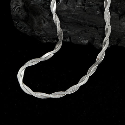 Duo Flat Snake Chain Silver