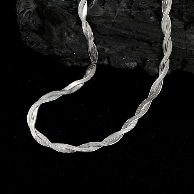 Duo Flat Snake Chain Silver