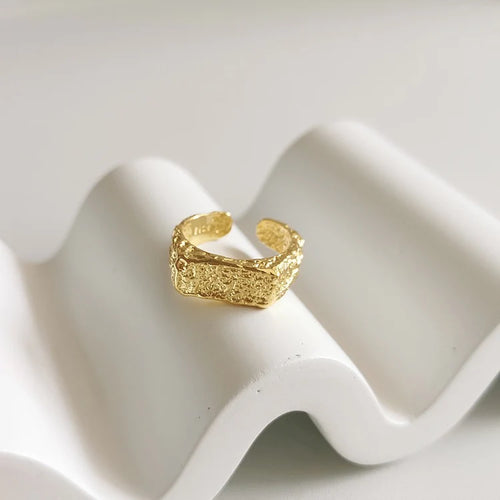 Adjustable Hammered Gold Ring