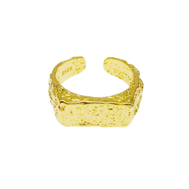 Adjustable Hammered Gold Ring