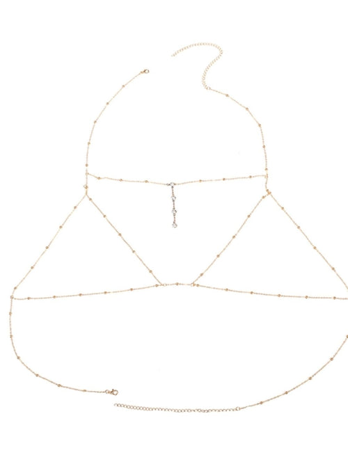 Powerful Gold Body Chain and Necklace Set