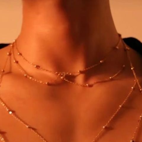 Powerful Gold Body Chain and Necklace Set