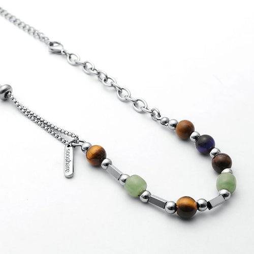 Adjustable Box Chain with Gemstones