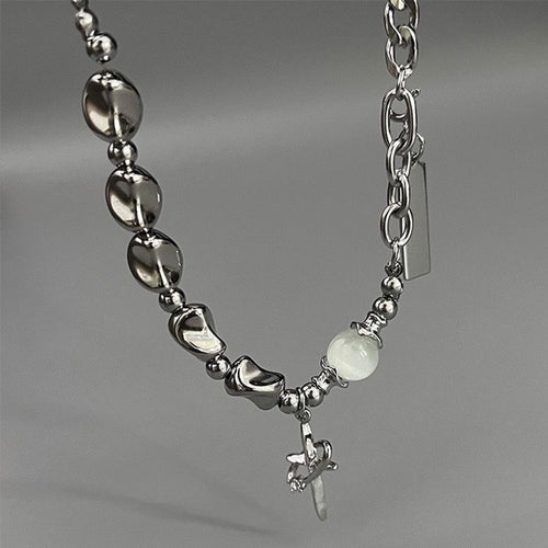 Powerful Mixed Chain with Gemstone and Circled Star