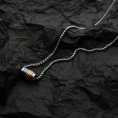 Powerful Mixed Chain with Rainbow Pendant